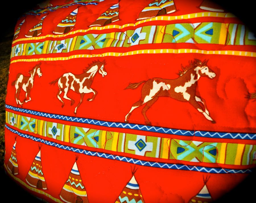 Merry Christmas Red Paint Horse Pillow